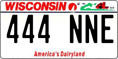 WI license plate 444NNE