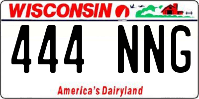 WI license plate 444NNG