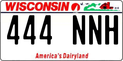 WI license plate 444NNH