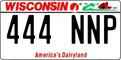 WI license plate 444NNP