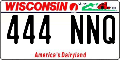WI license plate 444NNQ