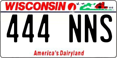 WI license plate 444NNS