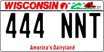 WI license plate 444NNT