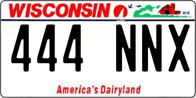WI license plate 444NNX