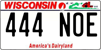 WI license plate 444NOE