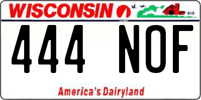 WI license plate 444NOF
