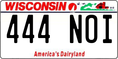 WI license plate 444NOI