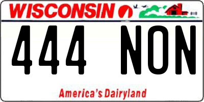 WI license plate 444NON