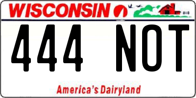 WI license plate 444NOT