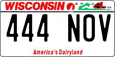 WI license plate 444NOV