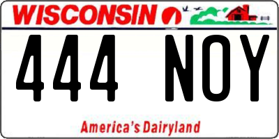 WI license plate 444NOY
