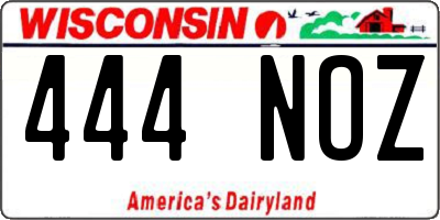 WI license plate 444NOZ