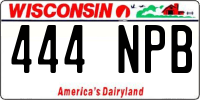 WI license plate 444NPB