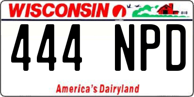 WI license plate 444NPD