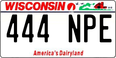 WI license plate 444NPE