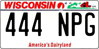 WI license plate 444NPG