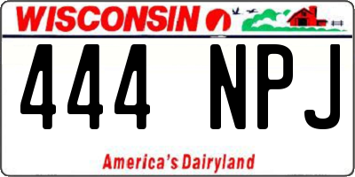 WI license plate 444NPJ