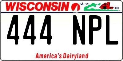 WI license plate 444NPL