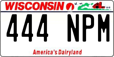 WI license plate 444NPM