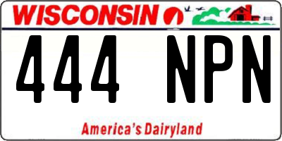 WI license plate 444NPN