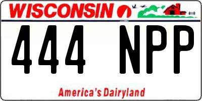 WI license plate 444NPP
