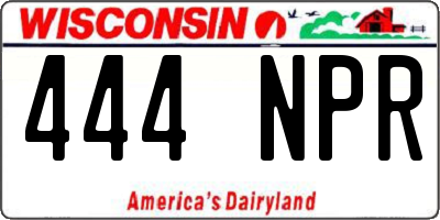 WI license plate 444NPR