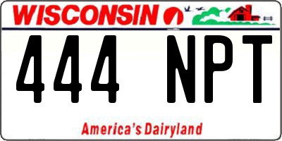 WI license plate 444NPT