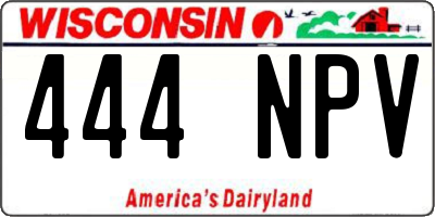 WI license plate 444NPV