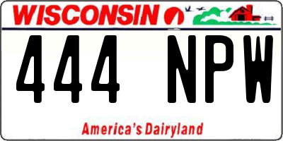 WI license plate 444NPW