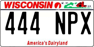 WI license plate 444NPX