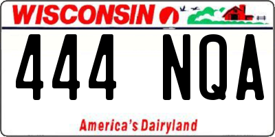 WI license plate 444NQA
