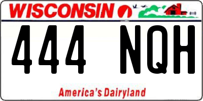 WI license plate 444NQH