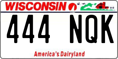WI license plate 444NQK