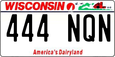 WI license plate 444NQN