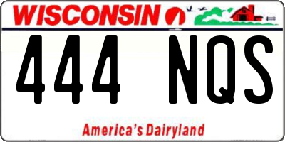 WI license plate 444NQS