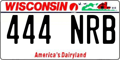 WI license plate 444NRB