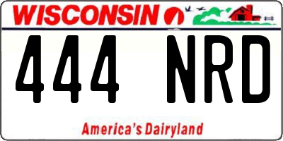 WI license plate 444NRD