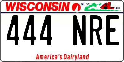 WI license plate 444NRE