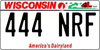 WI license plate 444NRF
