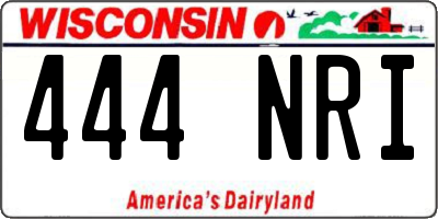 WI license plate 444NRI
