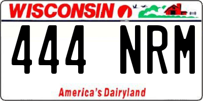 WI license plate 444NRM