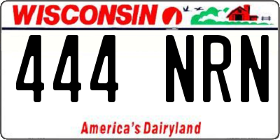 WI license plate 444NRN
