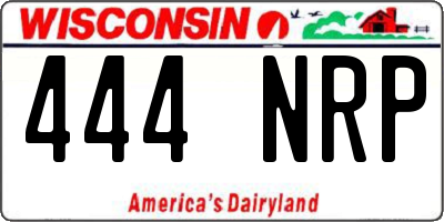 WI license plate 444NRP