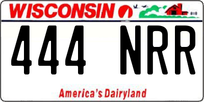 WI license plate 444NRR