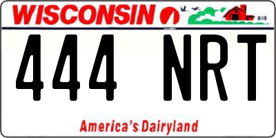 WI license plate 444NRT