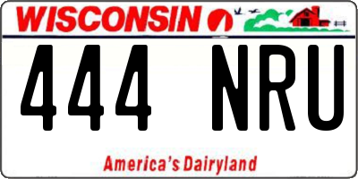 WI license plate 444NRU