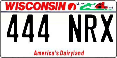 WI license plate 444NRX