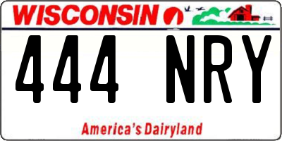 WI license plate 444NRY