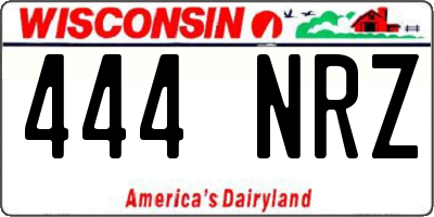 WI license plate 444NRZ