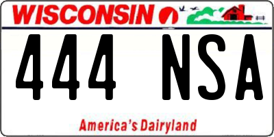 WI license plate 444NSA